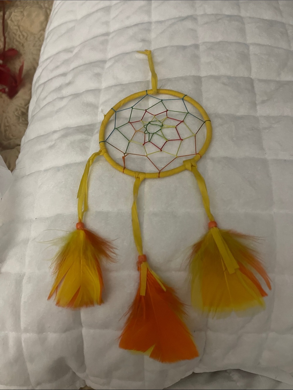 Yellow Feather Dreamcatcher Wall Decor - Unbranded